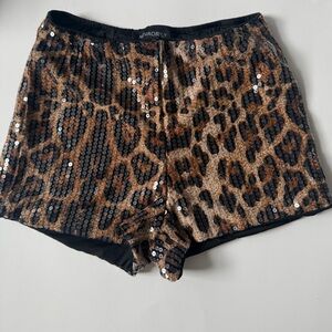 Amazon Women's High Waist Leopard Sequin Shorts